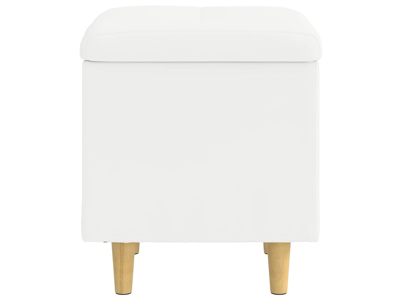  Ottoman, repose pied salon avec rangement blanc 40x40x45 cm simili cuir  - Conforama E