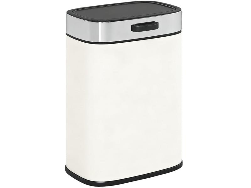  Poubelle de cuisine 5 l 21,5 x 19,5 x 30 cm – blanc crème – à poser ou suspendre, couvercle pression  - Conforama A
