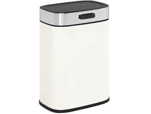 Poubelle de cuisine 5 l 21,5 x 19,5 x 30 cm – blanc crème – à poser ou suspendre, couvercle pression