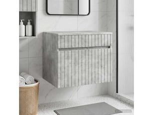 Cabinet salle de bain mural, meuble de rangement gris béton 59x44.5x50 cm