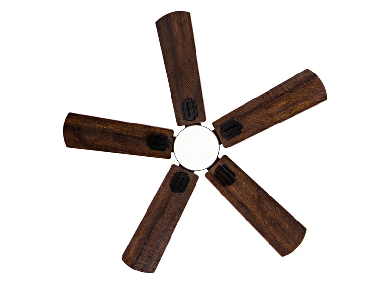  42 pouces ventilateur de plafond noir avec lumière et télécommande, dimmable 5 pales pour terrasse et salon  - Conforama D