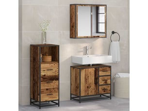 Ensemble de mobilier de salle de bain 3 pc bois ancien cf64268