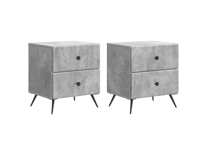 Table de chevet 2 pièces gris béton 43 x 34,5 x 47,5 cm - Conforama B