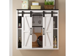 Armoire murale à 2 portes coulissantes, étagères réglables, fixation murale cuisine en mdf 80×31×76 cm blanc