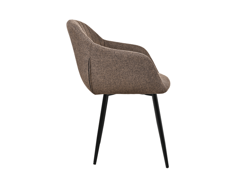  Lot de 4 chaises de salle à manger goeurvant 711 en tissu tissé et pieds en métal - marron moka JOD00711AAN-4 - Conforama R