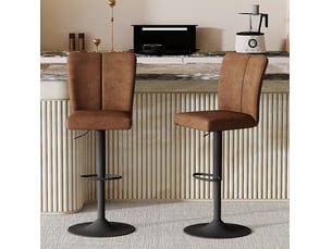 tabouret de bar assise réglable en hauteur <strong>HAUSS SPOLE</strong> - marron hauteur d'assise 63 cm vendu Par paire