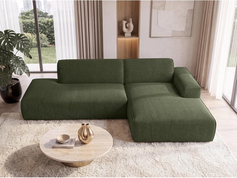 Canapé d'angle moderne didim duo, 288 cm, vert, en velours d Didim Duo - Conforama B