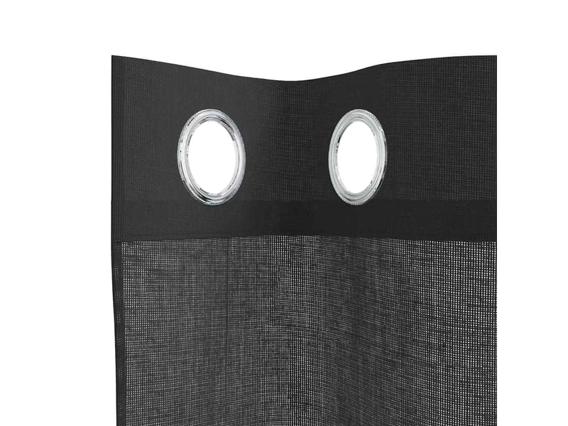 Lot de 2 rideaux en voile, voilages avec œillets noir 140x245 cm cf44388  - Conforama E