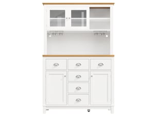 Buffet led 104x40x180 cm style campagne, 4 portes, porte-boissons, vertblanc