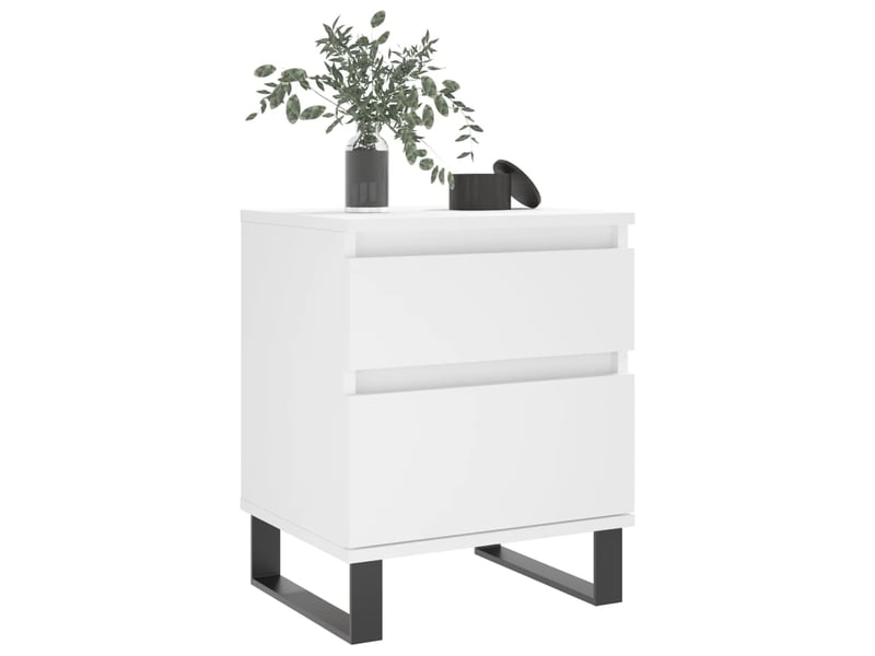  Table de chevet - cabinet de chevet - table de nuit blanc 40x35x50 cm bois d’ingénierie  - Conforama C