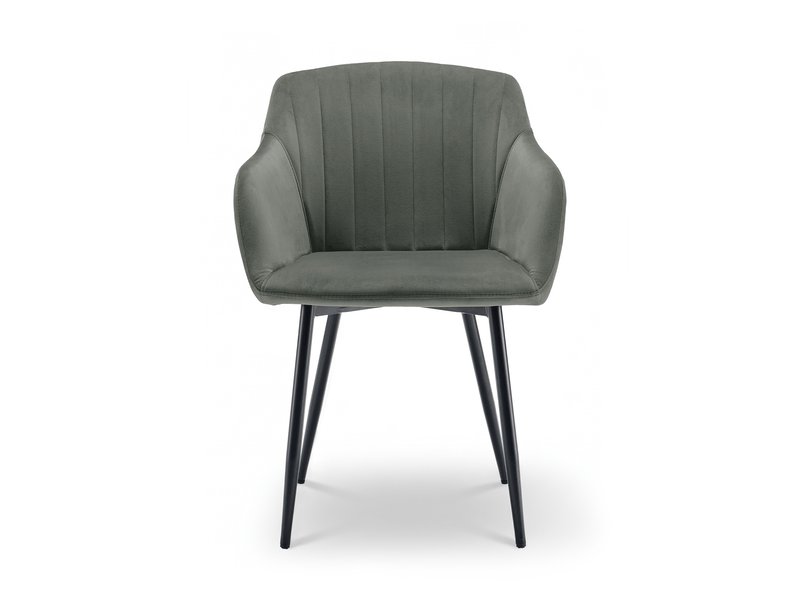  Lot de 2 chaises de salle à manger goeurvant 711 en velours et pieds en métal - gris clair JOD00711AAL-2 - Conforama R