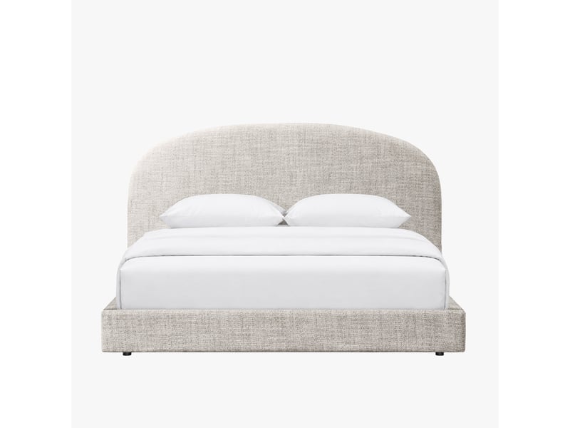  Lit double en tissu beige 180x200 cm  - Conforama D