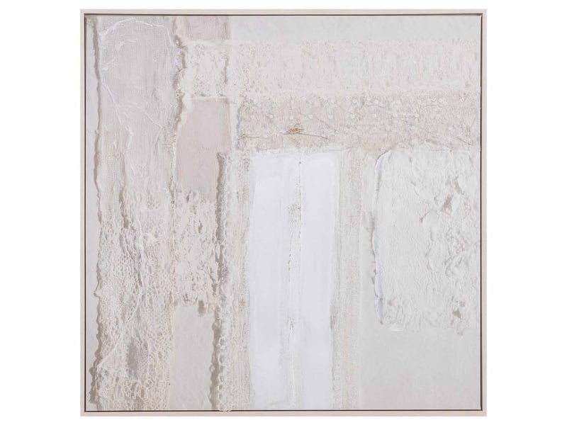  Tableau peint à la main avec cadre en bois rose 103x4x103h cm  - Conforama B