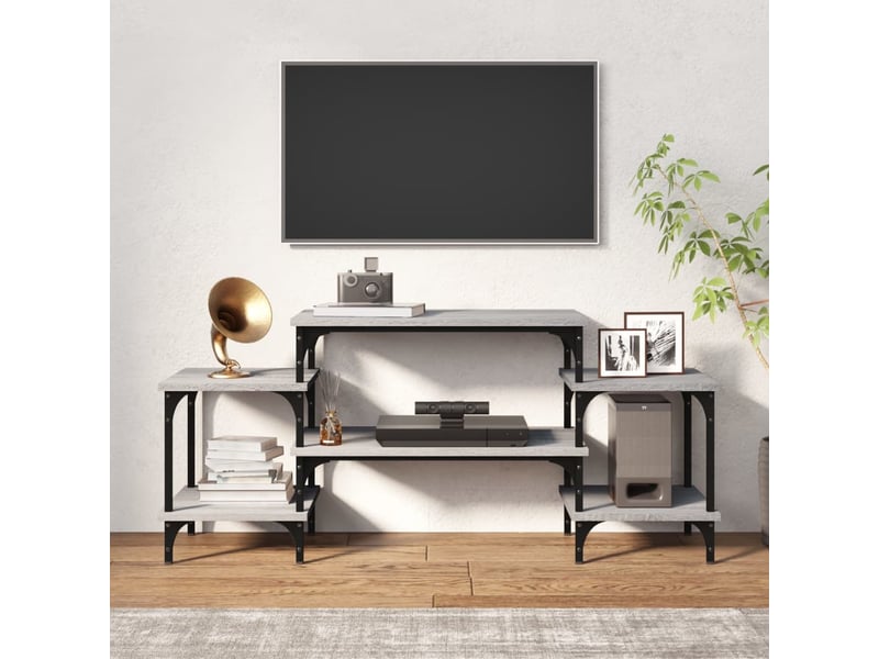  Meuble tv - banc tv - meuble de rangement sonoma gris 117x35x52 cm bois d'ingénierie  - Conforama C