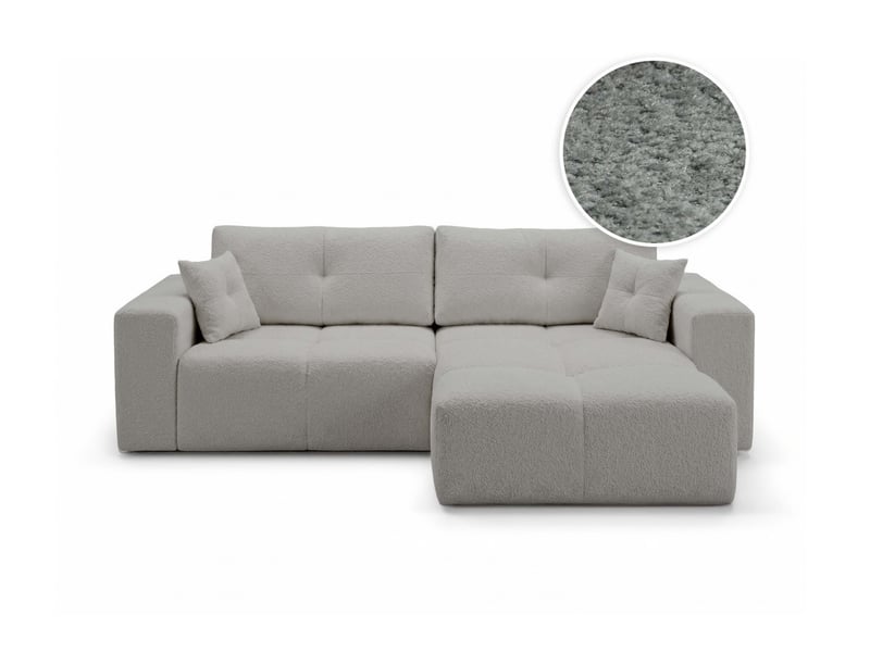  Celine - canapé d'angle convertible et réversible 4 places en bouclette  - Conforama A