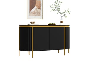 Buffet 4 porte(s) 0 tiroir(s) HAUSS SPOLE - 140 cm coloris noir