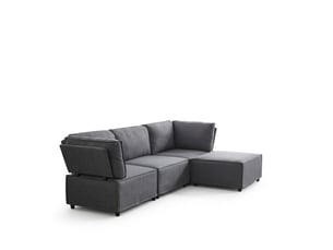 Canapé convertible modulaire 4 places fonction couchage 238 x 154 x 75 cm style minimaliste sans accoudoirs
