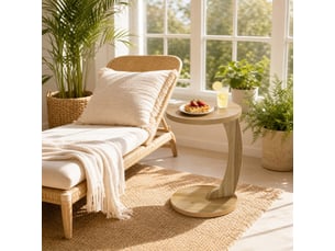 Table basse rond(e) coloris bois clair LPOSPI - 38 cmx38 cm