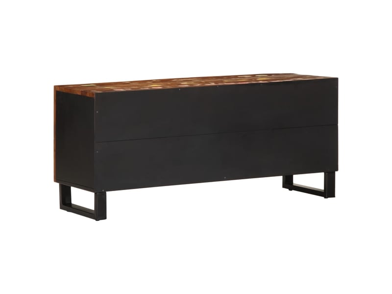 Meuble tv - banc tv - meuble de rangement 105x33,5x46 cm bois de récupération et d'ingénierie  - Conforama E