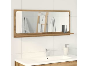 Étagère miroir chêne artisanal 90x10.5x37 cm