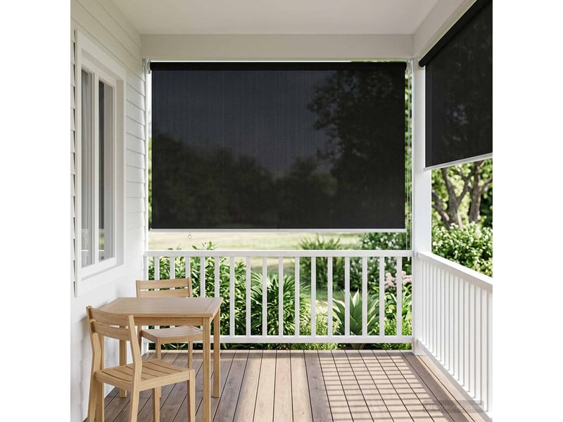 Store enrouleur extérieur, store à rouleau à 90% de blocage uv noir 200 x 140 cm cf45208 - Conforama C