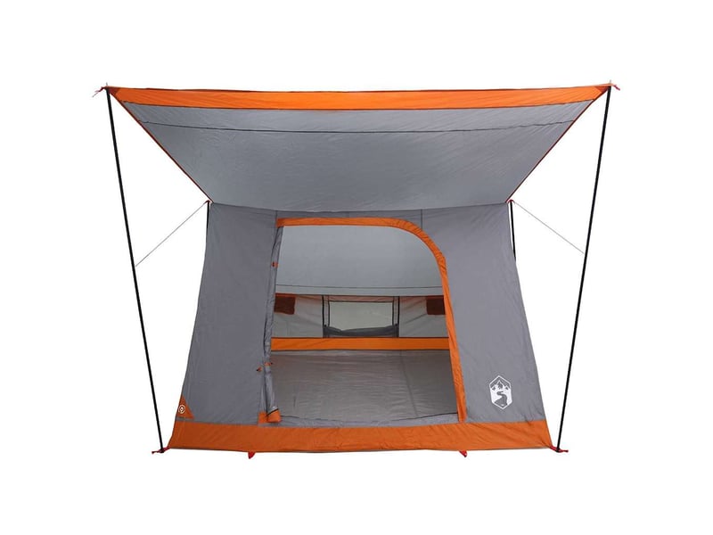 Tente de camping 4 personne gris et orange taffetas imperméable shl32958 - Conforama D