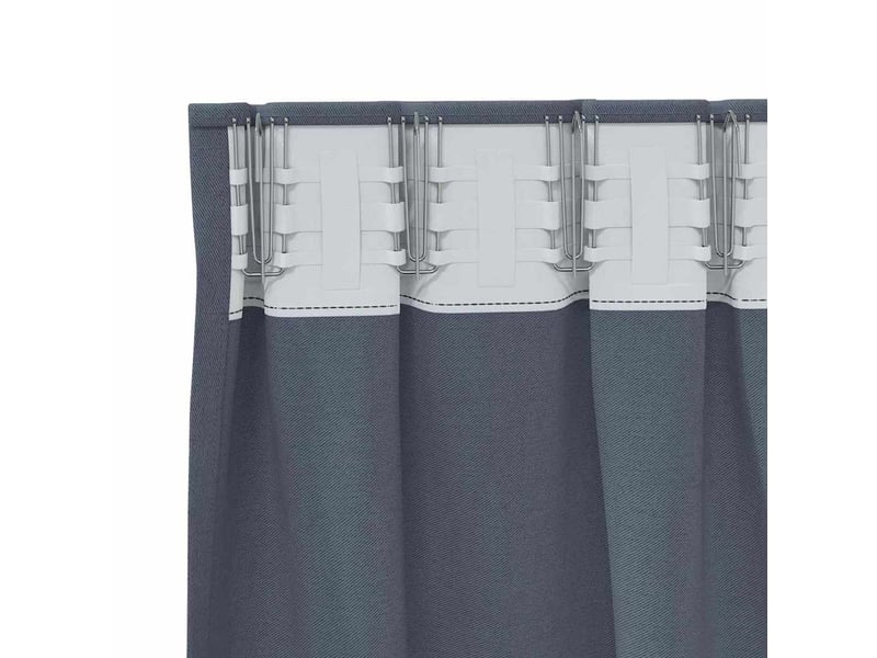  Lot de 2 rideaux occultants, rideaux black-out avec anneaux anthracite 225 x 140 cm cf44552  - Conforama E