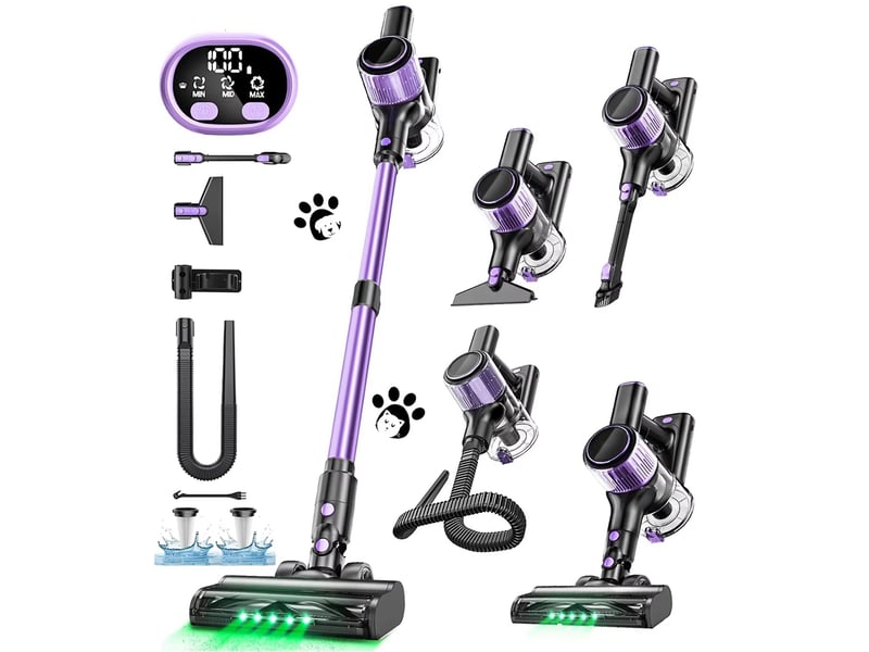  Aspirateur balai sans fil 10 en 1, 500 w et 40 kpa, jusqu’à 45 min d’autonomie, pour sols durs, tapis et animaux  - Conforama A