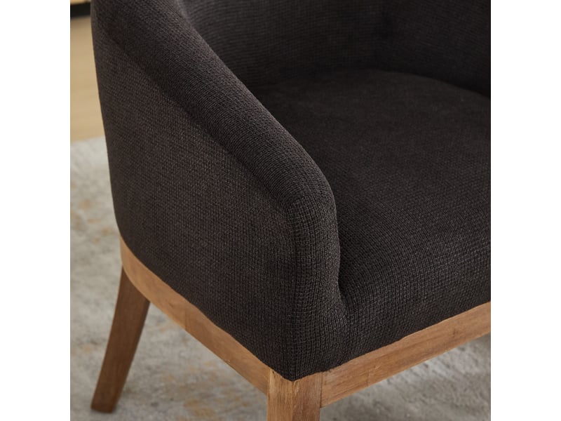  Chaise de salle à manger avec accoudoirs rembourrée noire W3223P455749 - Conforama E