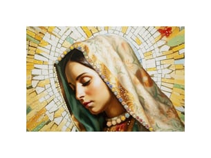 Tableau sur toile madonna a sujet sacré avec cadre, 72x102 cm