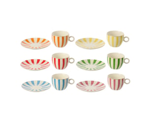 Lot de 6 tasses & sous-tasses joachim 15cm multicolore