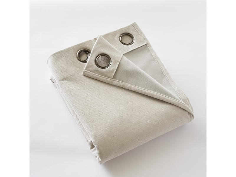  Lot de 2 rideaux 140 x 240 cm blackout total &amp; thermique double polaire pampa  - Conforama D