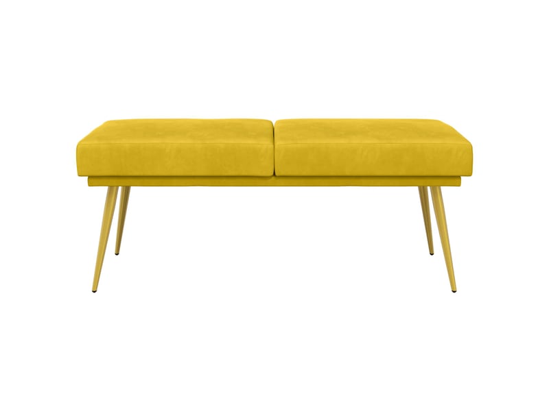  Banc d'entrée, banc à double couche jaune 120x45x46 cm velours  - Conforama E