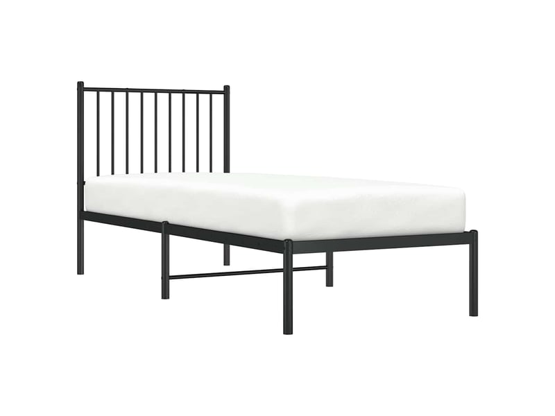  Lit simple- lit adulte -  cadre de lit métal sans matelas avec tête de lit noir 80x200 cm  - Conforama C