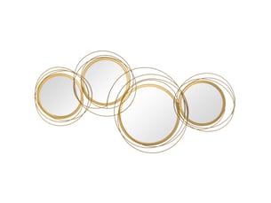Lot de 4 miroirs muraux ronds 107x56 cm dorés en métal, décoration murale pour salon, chambre ou bureau