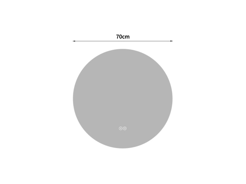 Miroir de salle de bains led rond 70 cm avec antibuée et variateur - Conforama C