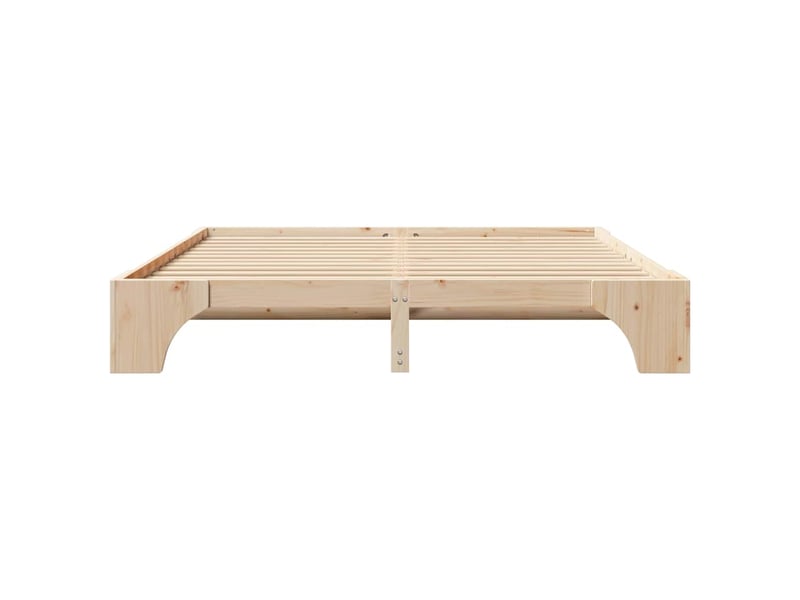 Lit double- lit adulte - cadre de lit naturel 200 x 200 cm pin massif - Conforama D
