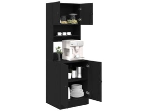 Buffet de cuisine, buffet haut chêne noir 60x50x180cm