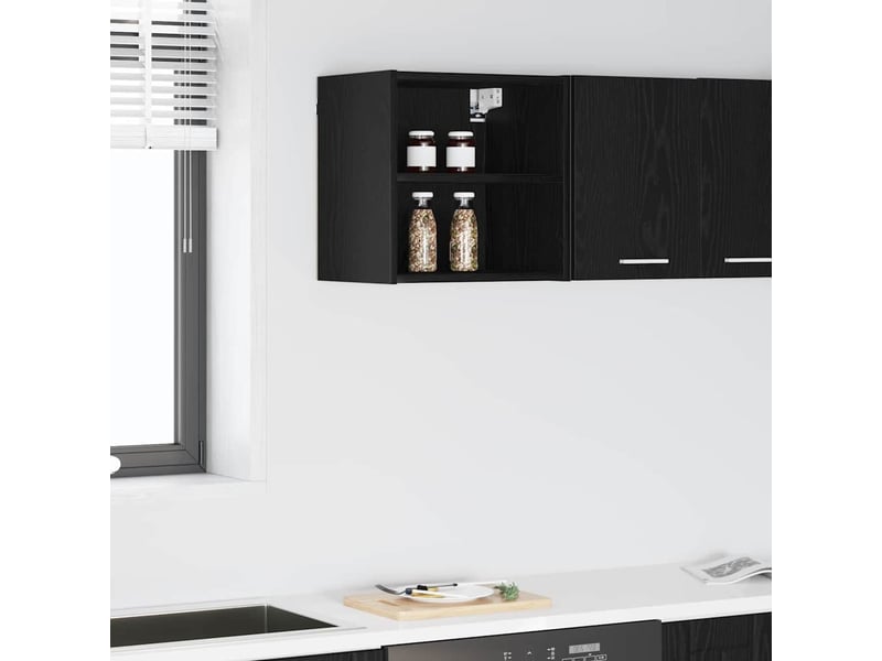  Meuble de rangement cuisine, armoire suspendue chêne noir 40x29,5x40cm  - Conforama B