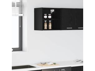 Meuble de rangement cuisine, armoire suspendue chêne noir 40x29,5x40cm