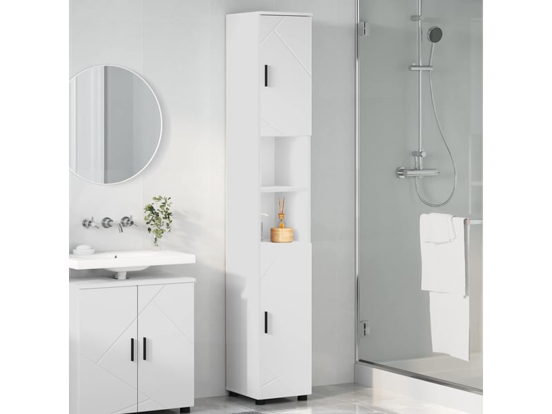  Cabinet de salle de bain, armoire salle de bain blanc 30 x 35 x 192 cm cf65235  - Conforama D