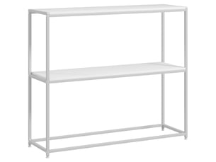Table console en acier 2 étagères design moderne pour salon entrée couloir blanc 100 x 30 x 87 cm