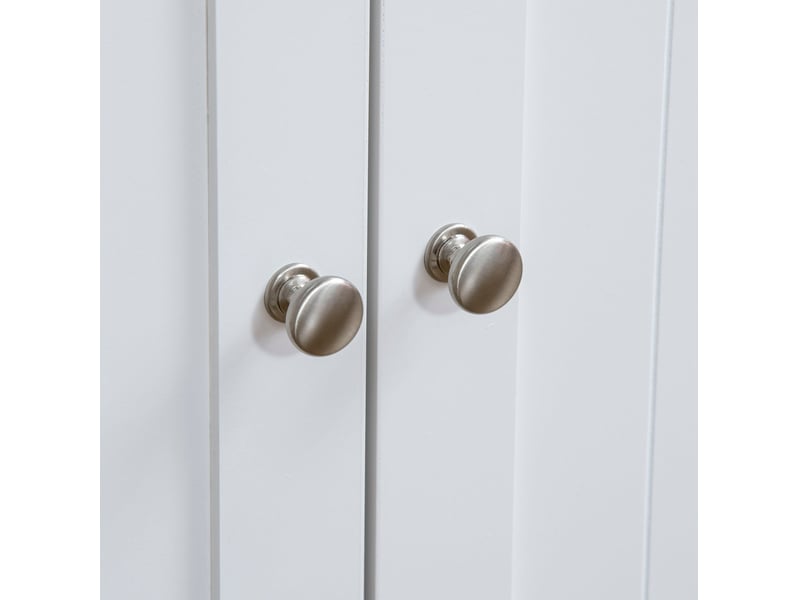  Meuble litière avec rangement 86x48x52 cm – blanc – entrée discrète, cloison réglable et double porte  - Conforama D