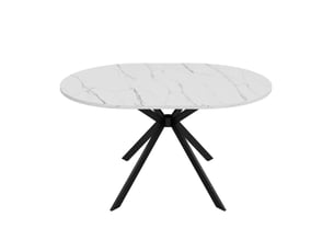 Table à manger extensible blanche 100140 x 100 cm en mdf