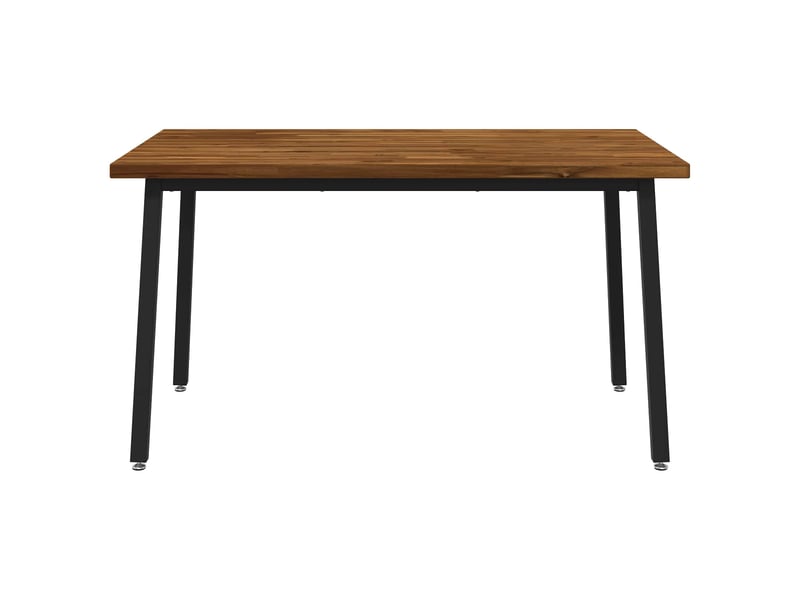 Table à manger moderne 140x80x75 cm bois d'acacia massif naturel et noir shl23252 - Conforama D