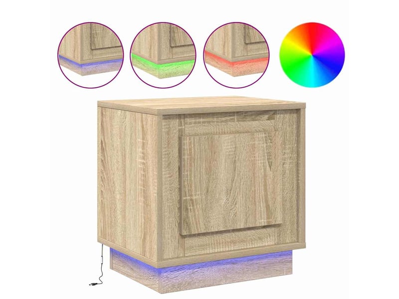 Table de chevet 2 pièces chêne sonoma 44 x 34,5 x 45 cm - Conforama D