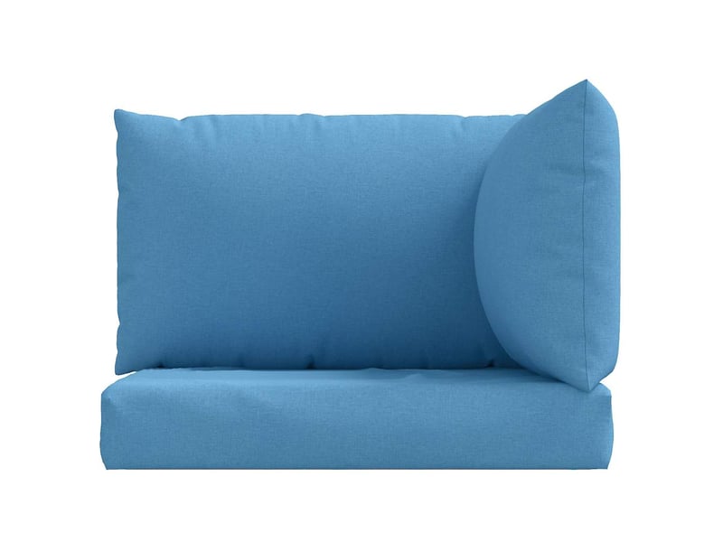  Lot de 3 coussins de palette, coussins de canapé bleu mélangé tissu cf59664  - Conforama D