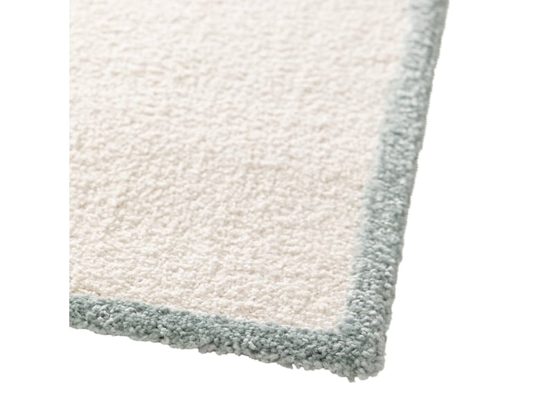  Tapis doux à relief géométrique bleu et écru 120x170  - Conforama C