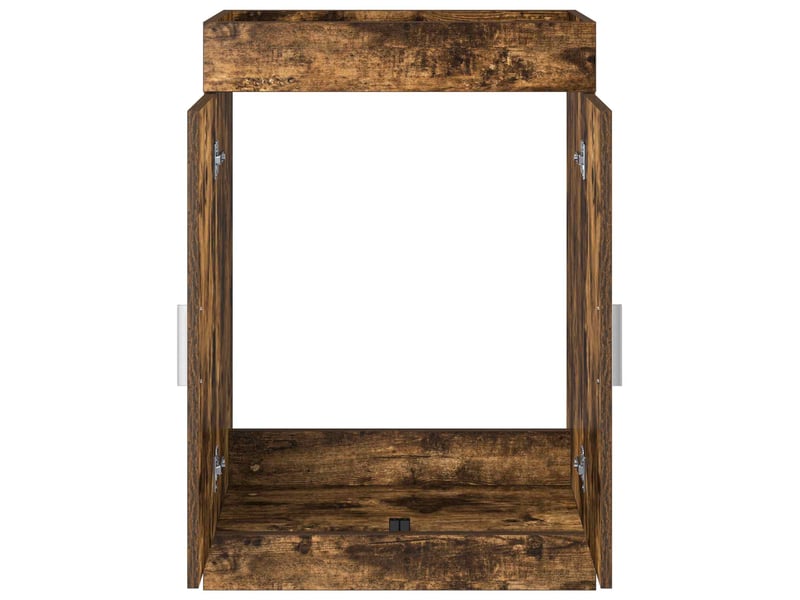  Meuble sous lavabo de salle de bain, commode chêne fumé shl4091  - Conforama D