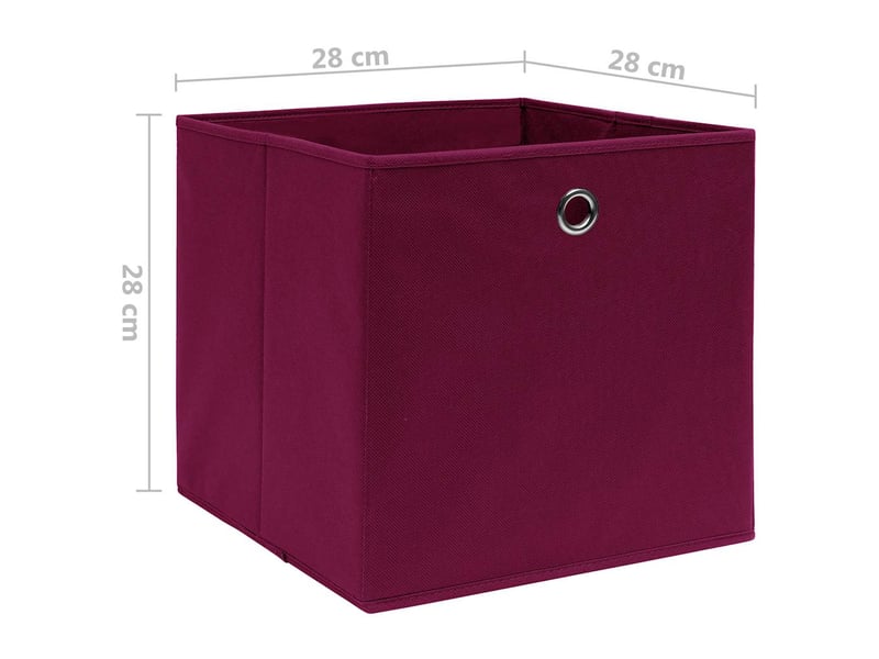  Boîtes de rangement 10 pcs tissu intissé 28x28x28cm rouge foncé  - Conforama E